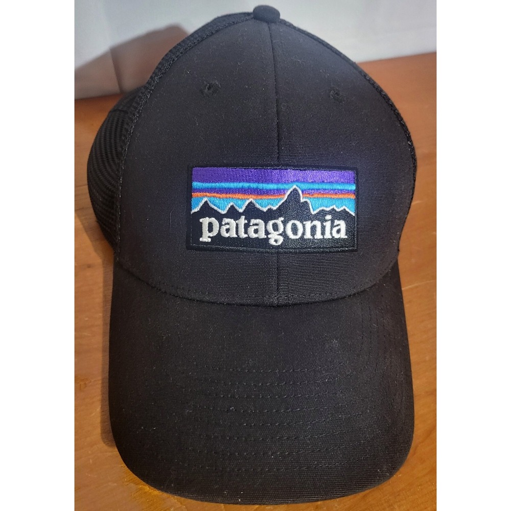 Patagonia Hat Cap Black Trucker Logo Vented ~One Size Fits Most